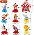 Circus Carnival Animals Honeycomb Centerpieces 3D Table Decorations for Circus Carnival Birthday Baby Shower Party Decorations Supplies Set of 9