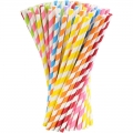 Paper Drinking Straw,Disposable Colored Paper Straws 200pcs Assorted Colors 100% Biodegradable