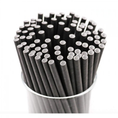 Cocktail Paper Straws - Jumbo 5.75 (500ct) Unwrapped Black - Biodegradable, Premium Eco-Friendly Paper Straws in Bulk for Restaurants, Juices, & Smoothies