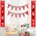 Baby Shower Party Decorations Kit with Baby Banner, Welcome Porch Banner, Baby Balloons, Baby Cupcake Topper for Girl Boy Barbecue Gender Reveal Picnic Party Theme Supplies