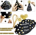New Years Eve Party Supplies 2023- Happy New Year Decorations Kit, Banner Cone Hats Tiaras Foil Fringe Curtain Squawkers Blowouts Balloons Photo Booth Props Tissue Paper Tassel Garland