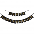 Happy Anniversary Banner Party Hanging Paper Fans Decoration for Birthday Wedding Party