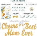 Mothers Day Decorations Kit for Party - Gold Decorations for Mother’s Day, Birthday, Brunch, Mimosa Bar Sign, Banner, Food Labels & Event Decor Mother Day