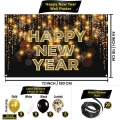 Huge Happy New Year Decorations 2023 - Big Pack of 100 | Happy New Year Banner | New Years Eve Party Supplies 2023, New Years Backdrop, New Years Hanging Swirls Decorations, NYE Photo Booth Props 2023