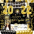 Happy New Year Decorations 2023 - New Year Party Decorations Include Backdrop, Banner, Porch Signs, Glasses, Tiaras, Balloons, Curtains, for Happy New Year Eve Party
