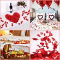 40 Pack I Love You Balloons and Heart Balloons Kit with 1000 Pcs Dark-Red Silk Rose Petals Wedding Flower Decoration Love-Bear Red Heart Balloons for Valentine Day Party Decorations