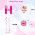 37 Pieces Floral Mother’s Day Party Decoration Supplies Set, 1 HAPPY Mother’s Day Banner, 12 Hanging Swirls, 24 Cupcake Toppers for Mother’s Birthday Party Decorations Favors