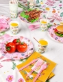 Easter Plates and Napkins Disposable, 130 Pcs Easter Paper Plates Easter Party Supplies, Pink Easter Bunny Dinnerware Sets, Easter Decoration Cup Cake Toppers Banner Tableware Set Serves 16 Guests