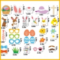 Easter Party Balloon Decorations, 58pcs Easter Party Supplies, Easter Bunny Balloon Set with Happy Easter Egg Banner Photo Booth Props Easter Cake Toppers, Easter Party Decorations Favors Supplies