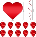 21Pcs Valentines Day Decor Valentine's Day Decorations Set Pre-Assembled Hanging Heart Swirls BE MINE Love Heart XO Garlands Banner for Home Classroom Office Wedding Party