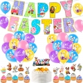 36 Pack Easter Party Decorations Set, Includes Happy Easter Banner, Colorful Latex Balloons with Cute Bunny Patterns, Easter Cake Toppers for Easter Party Supplies Favors Home Ornaments