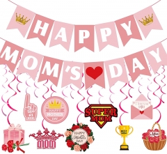 Happy Mother's Day Banner Decorations for Party Mom Banner with Mothers Day Hanging Decorations Mothers Day Party Decorations Supplies Happy Mothers Day Decor