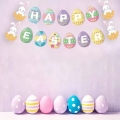 Easter Party Decorations, Supplies Kit, Egg Shape Banner, Themed Balloons, Cupcake Toppers and Cake Toppers, Decor for Home, Classroom Office