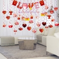 39 Pcs Hanging Swirl Decoration Kit- Foil Swirl Ceiling Decorations | Love Banner Flower Bear Heart | Romantic Party Decoration | Birthday Valentine’s Day Celebrations