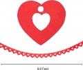Valentines Day Decoration Kit with 1 Heart Shaped Garland, 2 Tissue Fans, 2 Tissue Poms, 6 Heart String Decorations, 8 Double Swirls and 4 Foil Cutouts Swirls and 4 Cardstock Cutouts Swirls