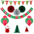 Christmas Party Theme Decoration kit supplies ，paper tassels，paper tree,tassels star，paper star，pom poms