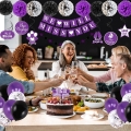 Farewell Party Decorations for Women, We Will Miss You Banner Going Away Party Supplies for Girls Female Friends Coworker Purple Black Retirement Job Change Graduation Goodbye Party Balloons Decor
