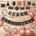 Retirement Party Decorations Set, Rose Gold Confetti Balloon Happy Retirement Banner Retirement Party Hanging Swirls Decorations Kit for Women Retirement Party Indoor Outdoor Supplies