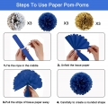 Farewell Party Decorations Supplies Kit for Women Men, We Will Miss You Going Away Party Balloons Decorations Banner Blue & Gold, Happy Retirement Party Decoration for Coworkers Goodbye Paper Pompoms Hanging Swirls Latex Confetti Balloon Decor