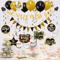We Will Miss You Party Supplies Decorations - Gold We Will Miss You Banner, Triangle Flag Banner, Hanging Swirls, Balloons for Going Away Graduation Retirement Office Leaving Farewell Goodbye Party Decorations