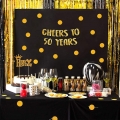 Cheers to 50 Years Gold Glitter Banner - 50th Anniversary and Birthday Party Decorations