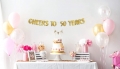 Cheers to 50 Years Gold Glitter Banner - 50th Anniversary and Birthday Party Decorations