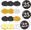 25th Anniversary Party Decorations Kit - Gold Glitter Happy 25th Anniversary Banner, 9Pcs Sparkling 25 Hanging Swirl, 6Pcs Poms - for 25th Wedding Anniversary Party Decorations