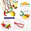 24 Pieces Fiesta Party Decorations Fiesta Eyeglass Paper Glasses Fiesta Eyewears Fiesta Bead Necklaces Cactus Taco Avocado Corn Photo Props for Mexican Themed Fiesta Carnival Party