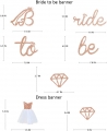 Rose Gold Bride To Be Banner Sign Double Sided Glitter Paper 3D Wedding Dress Diamond Bride Garland for Bridal Shower Wedding Engagement Bachelorette Hen Party Decorations Supplies