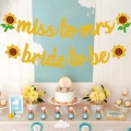 Sunflower Bridal Shower Decorations Bride-to-be Banner Miss-to-mrs Garland for Wedding Engagement Bachelorette Hen Party Supplies Glitter Décor