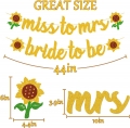 Sunflower Bridal Shower Decorations Bride-to-be Banner Miss-to-mrs Garland for Wedding Engagement Bachelorette Hen Party Supplies Glitter Décor