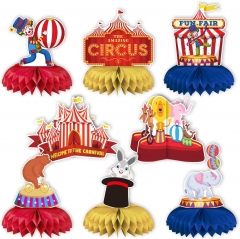 Circus Carnival Birthday Party Supplies, 8 Pieces Circus Carnival Animals Centerpieces, Circus Birthday Party Decorations, Carnival Themed Table Decor, Circus Honeycomb Centerpieces (Circus)