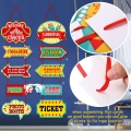 Carnival Decorations, Laminated Circus Carnival Signs Circus Theme Party Signs Carnival Party Supply Decor Paper Cutouts with 2 Ribbons and Glue Point Dots