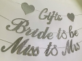 Silver Bridal Shower Decorations - Silver Bride to Be Banner, Miss to Mrs Banner and Gifts Banner for Wedding/Engagement/Bridal Shower Party Kit Supplies Decorations decor(Silver)