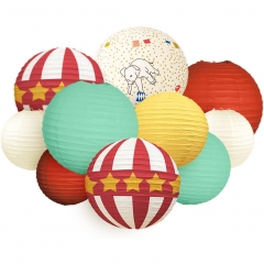 Circus Party Decorations Supplies Red and White Paper Lanterns Old-Fashioned for Circus Decor Carnival Games Dumbo Birthday Party Baby Shower Kids Party Decor (Retro Circus)