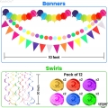 39 Pieces Mexican Party Decorations - Fiesta Fans, Swirls for Decorations | Fiesta Party Decorations | Hispanic Decorations for Party, Carnival, Hawaiian Fiesta Bridal Shower Decorations
