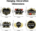Welcome Home Decorations, 40Pcs We Missed You So Much Banner Balloon Hanging Swirls Kit, Gold Welcome Back Theme Sign Party Supplies, Homecoming Party Decor