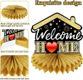 Welcome Home Decorations, 8pcs We Missed You So Much Table Honeycomb Centerpiece Decor, Welcome Back Home Family Party Supplies, Patriotic Military Homecoming Deployment Returning Back Sign