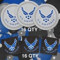 Official U.S. Air Force Party for 16 guests! Includes 16 ea. 7” Dessert Plates and Luncheon Napkins in the Official U.S. Air Force Logo