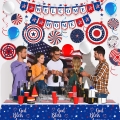 Welcome Home Decorations Kit Military Welcome Home Banner Red White and Blue Balloons Patriotic Paper Fans Star Streamers Tablecloth for Patriotic Memorial Day Deployment Returning Party Decor