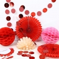Cheerland Rose Red Pink Party Pom Pom Kit for Valentines Day Decorations Hanging Garlands Streamer Fan Flower PomPom Decor Event Celebration Decor Anniversary Wedding Bachelorette Party Suppliers