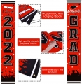 2022 Graduation Party Decorations Backdrop Banner Red Large Congrats Grad Party Supplies Decorations Photography Background for Graduation Party