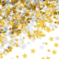 60 g Star Confetti Glitter Star Table Confetti Metallic Foil Stars for Party Wedding Festival Decorations (Gold Silver 60g, 10mm and 6mm)